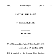 Native Welfare Act Amendment Act 1960